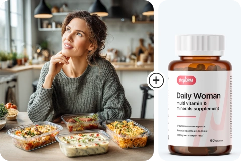 Актив Спорт - Набор готовой еды для женщин 1200 Ккал Daily Woman Диета TheNorm